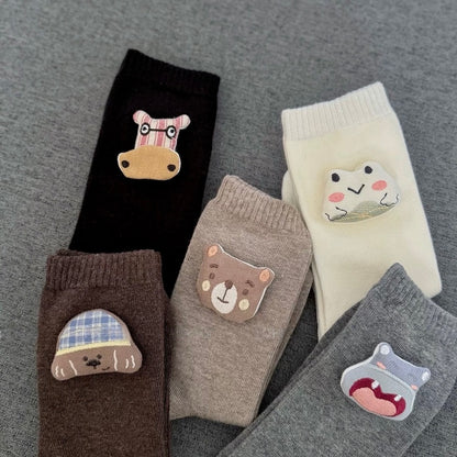3D Plush Animal Warm Crew Socks