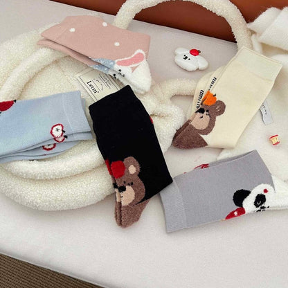 Fuzzy 3D Animal Crew Socks