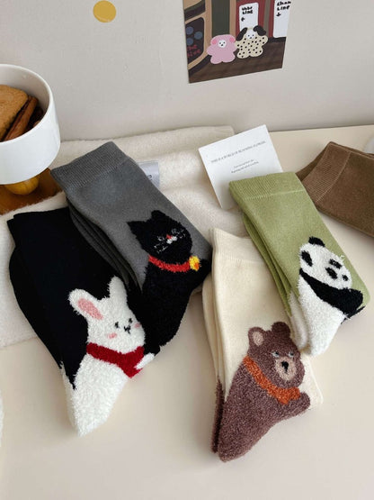 Plush 3D Panda Bear Crew Socks