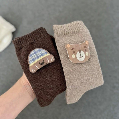 3D Plush Animal Warm Crew Socks