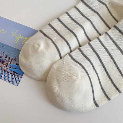 Summer Mesh Striped Ankle Socks