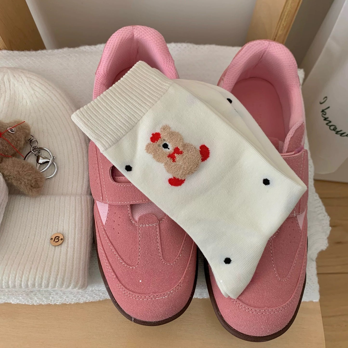 Cozy Snowman & Bear Cotton Crew Socks
