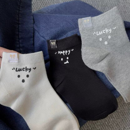 Happy Smile Face Quarter Socks