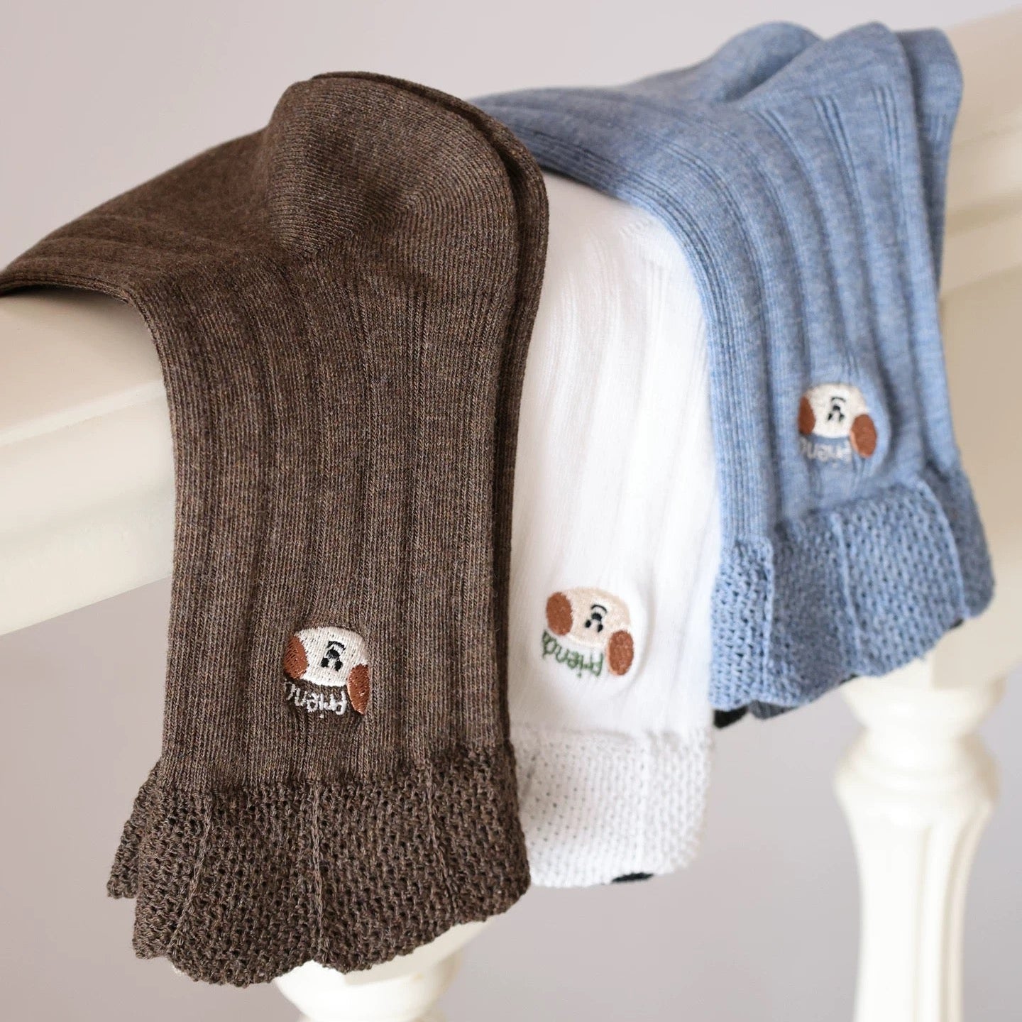 Double-Layer Frill Edge Crew Socks