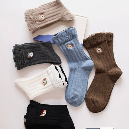 Double-Layer Frill Edge Crew Socks