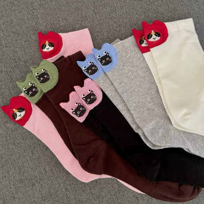 Cute 3D Cat & Puppy Ear Crew Socks