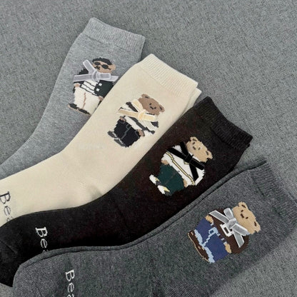 Cute Bear Socks Socks With Velvet Bows