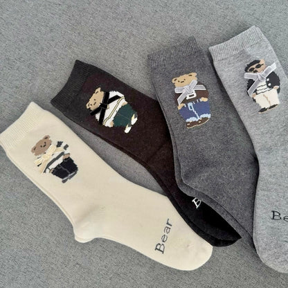 Cute Bear Socks Socks With Velvet Bows
