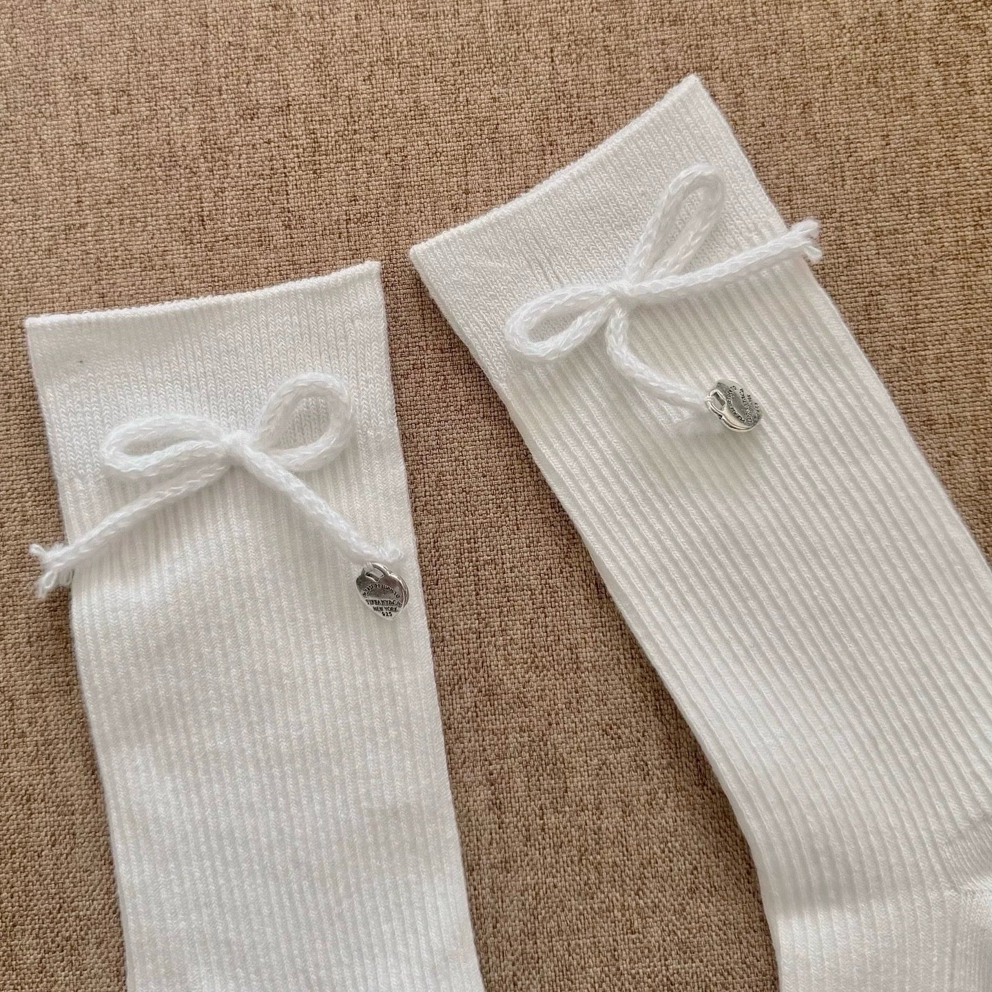 Sweet Bowknot Ribbed Knit Socks