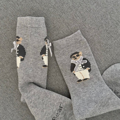 Cute Bear Socks Socks With Velvet Bows