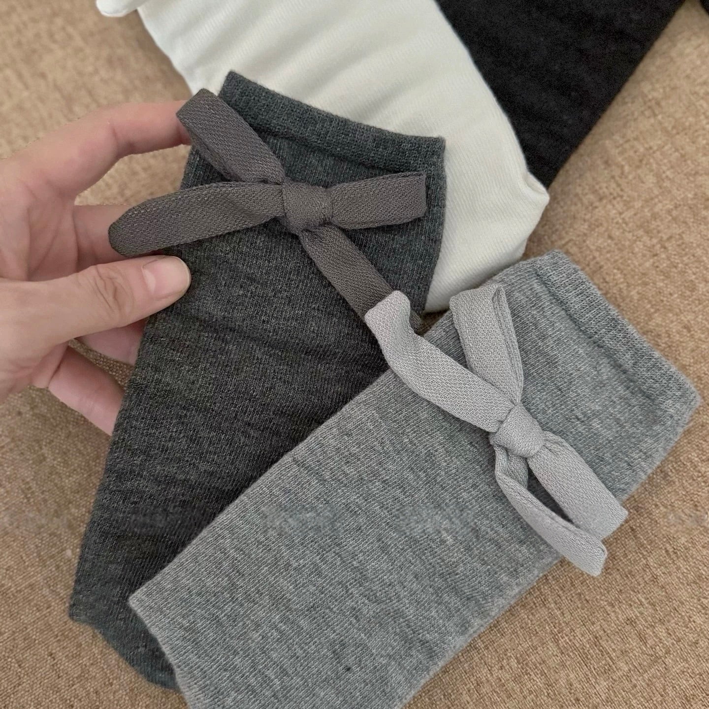 Soft Cotton Socks WIth Bow Detail