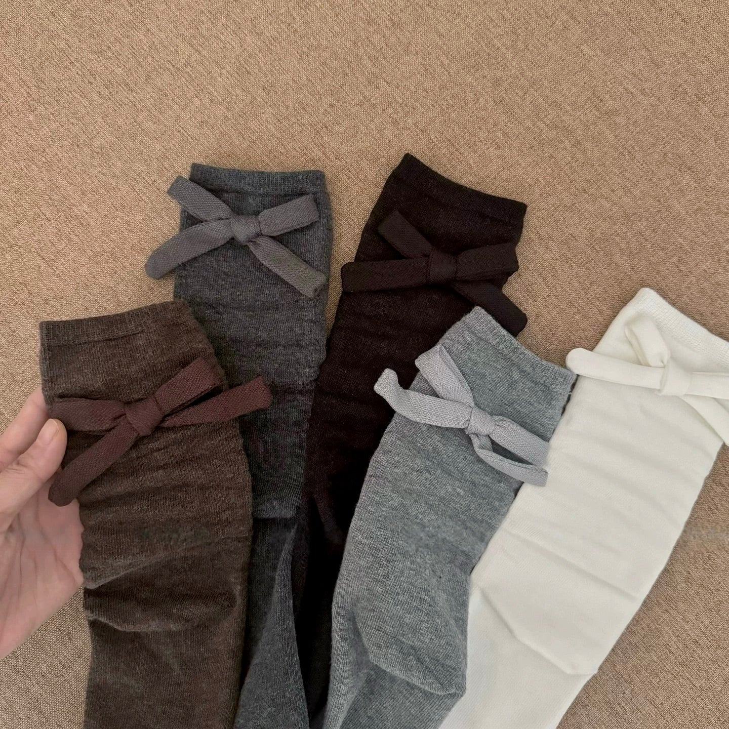 Soft Cotton Socks WIth Bow Detail