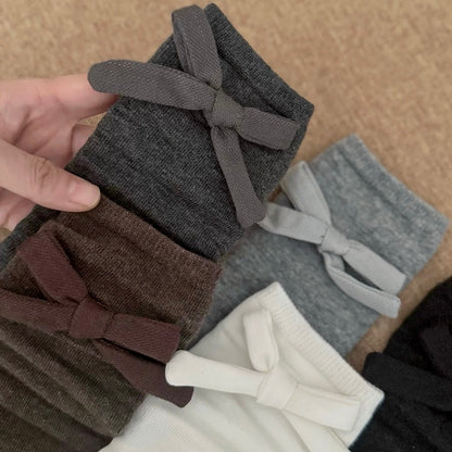 Soft Cotton Socks WIth Bow Detail