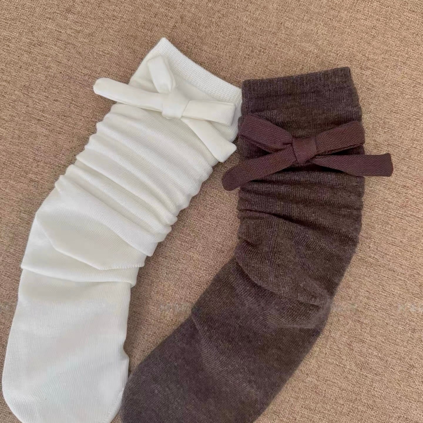 Soft Cotton Socks WIth Bow Detail