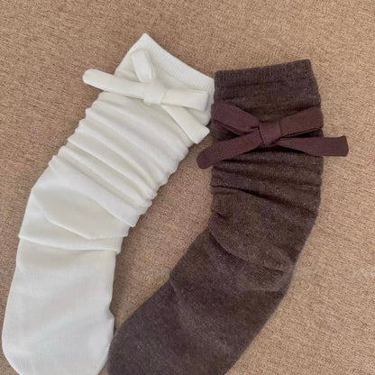 Soft Cotton Socks WIth Bow Detail