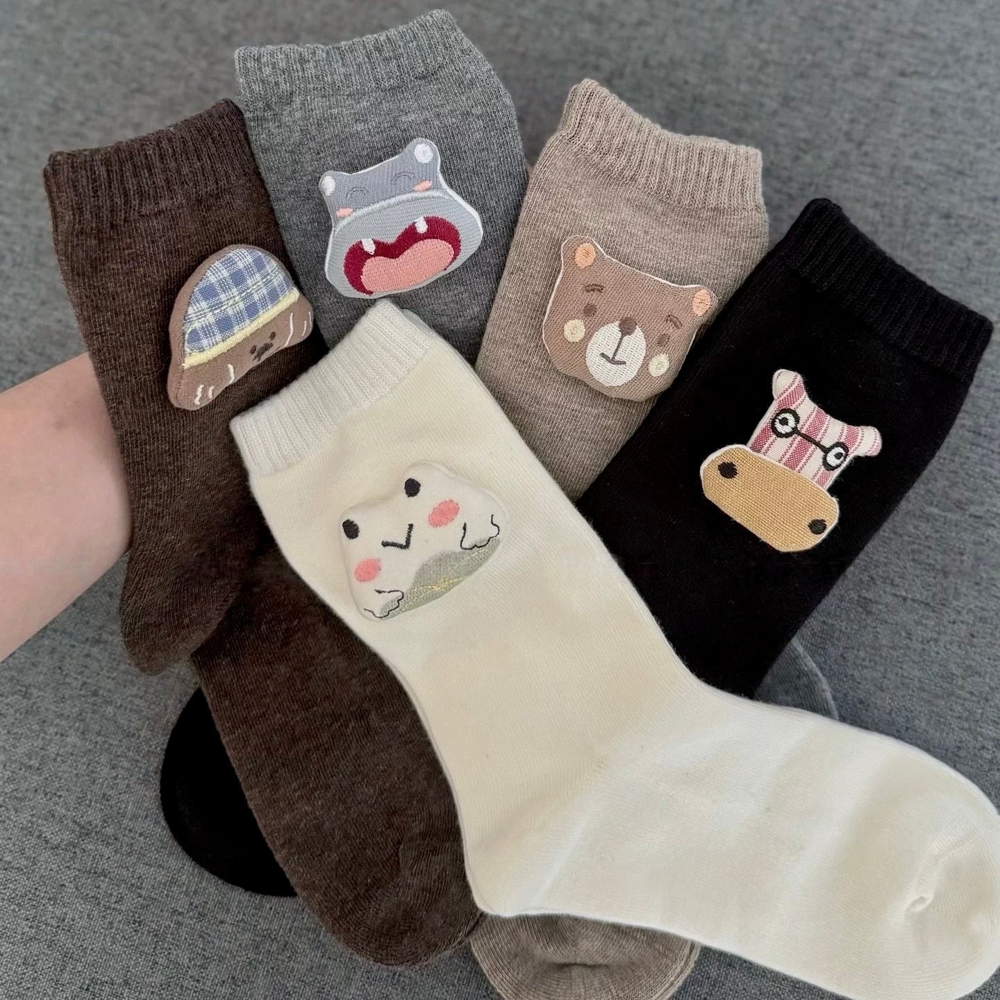 3D Plush Animal Warm Crew Socks