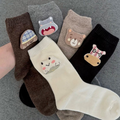 3D Plush Animal Warm Crew Socks