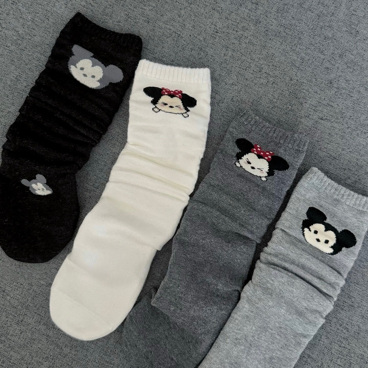 Mickey & Minnie Knit Crew Socks