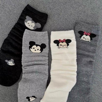 Mickey & Minnie Knit Crew Socks