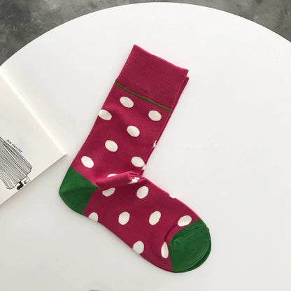 Playful Vibrant Contrast Polka Dot Socks