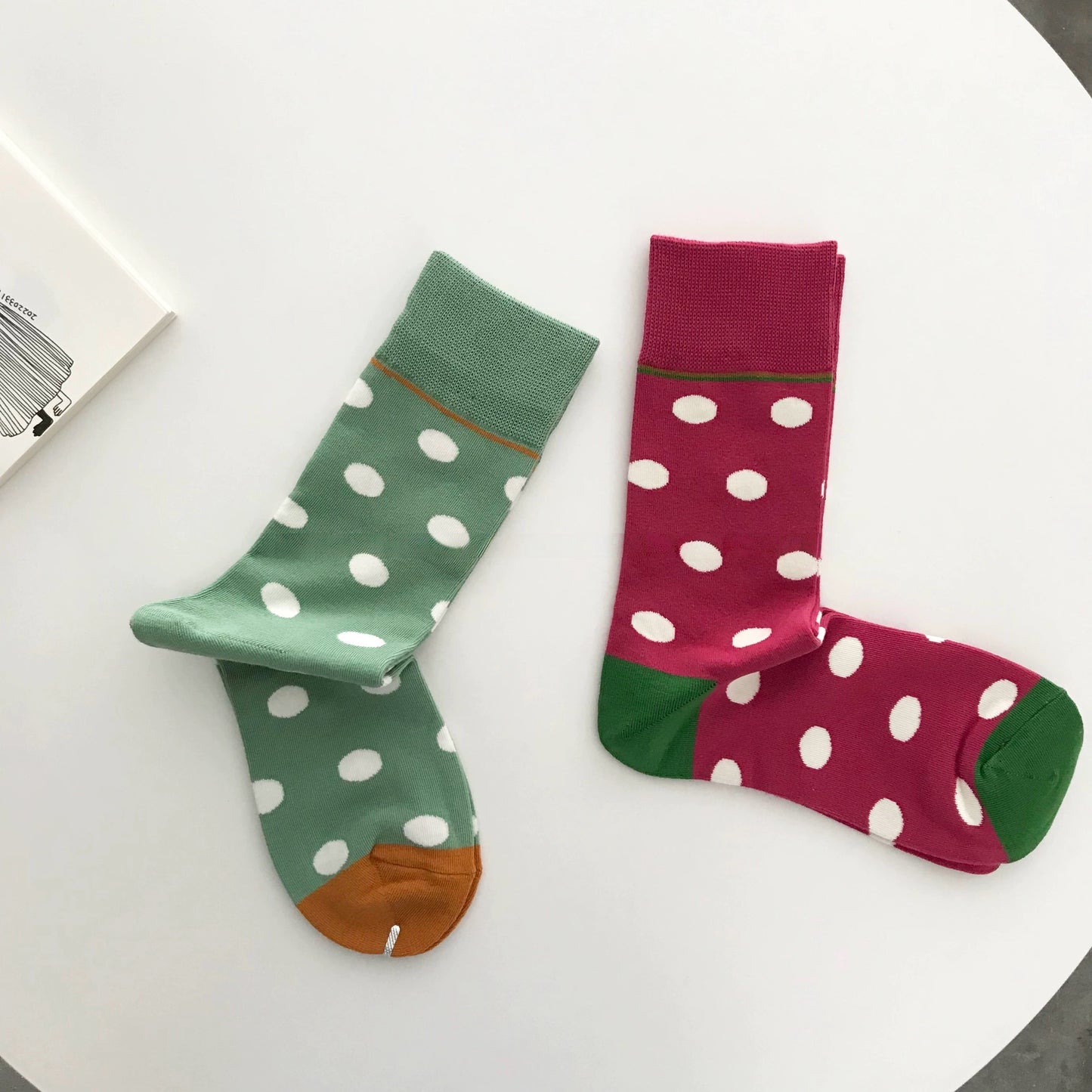 Playful Vibrant Contrast Polka Dot Socks