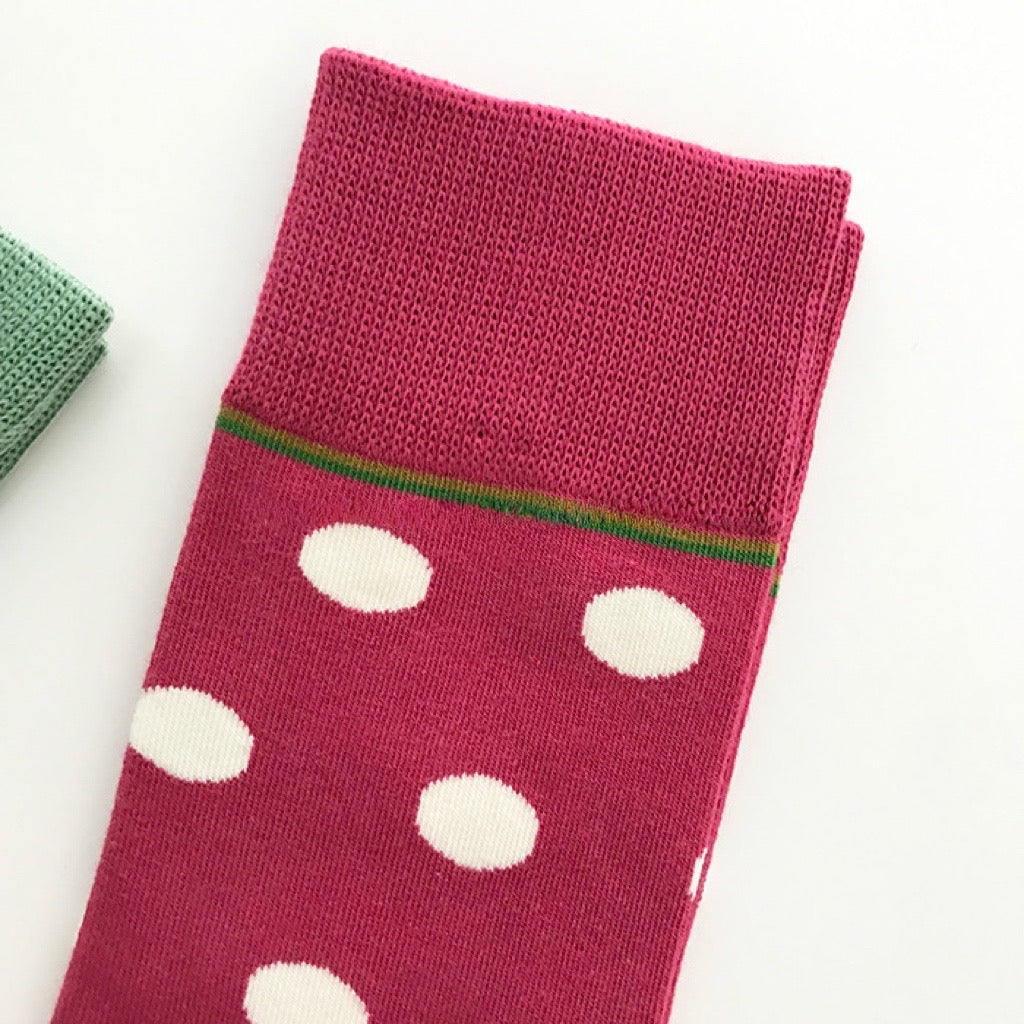 Playful Vibrant Contrast Polka Dot Socks