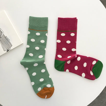 Playful Vibrant Contrast Polka Dot Socks