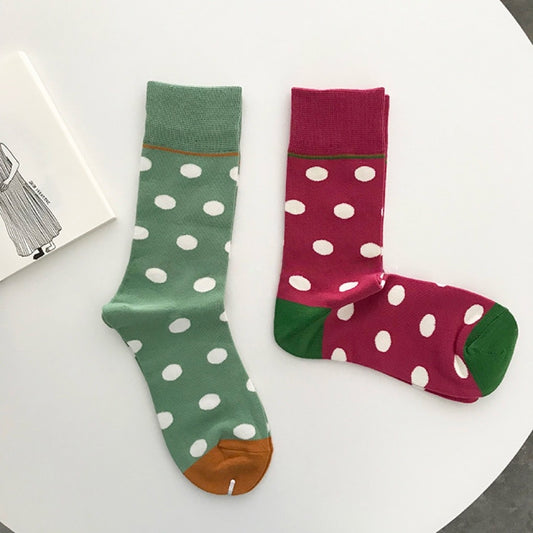 Playful Vibrant Contrast Polka Dot Socks