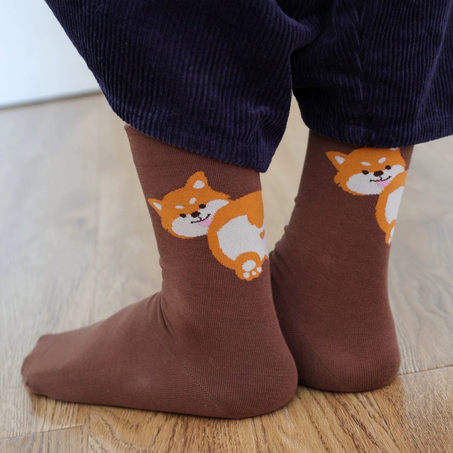 Playful Cartoon Animal Print Cotton Socks