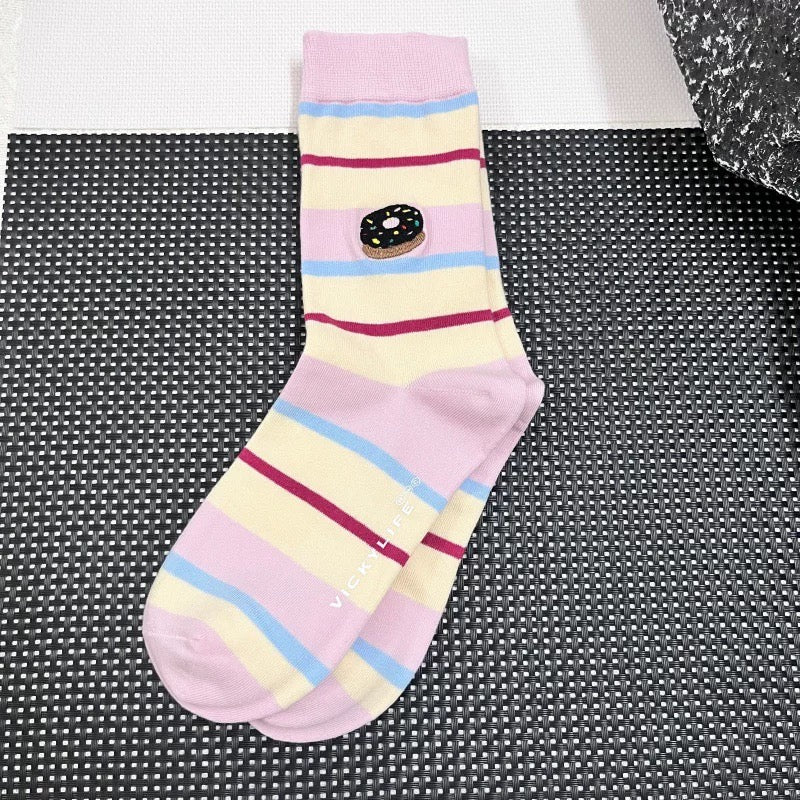 Vibrant Contrast Striped Desert Knit Socks