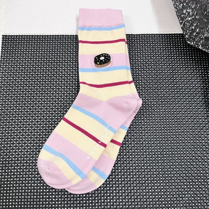Vibrant Contrast Striped Desert Knit Socks