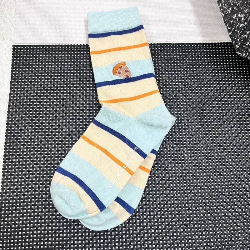 Vibrant Contrast Striped Desert Knit Socks