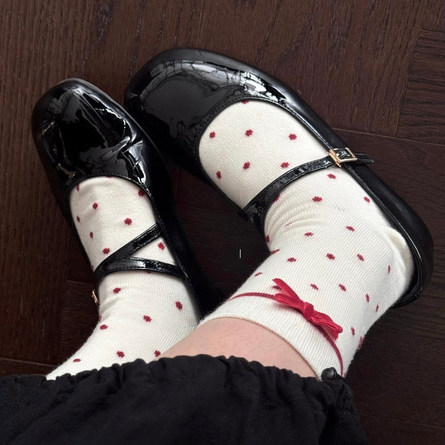 Sweet Ribbon Bow Red Polka Dot Socks