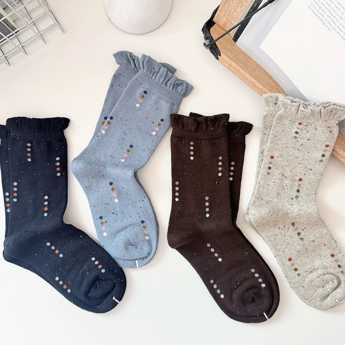 Colorful Mini Polka Dot Crew Socks
