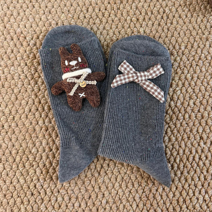 3D Bunny Cotton Crew Socks