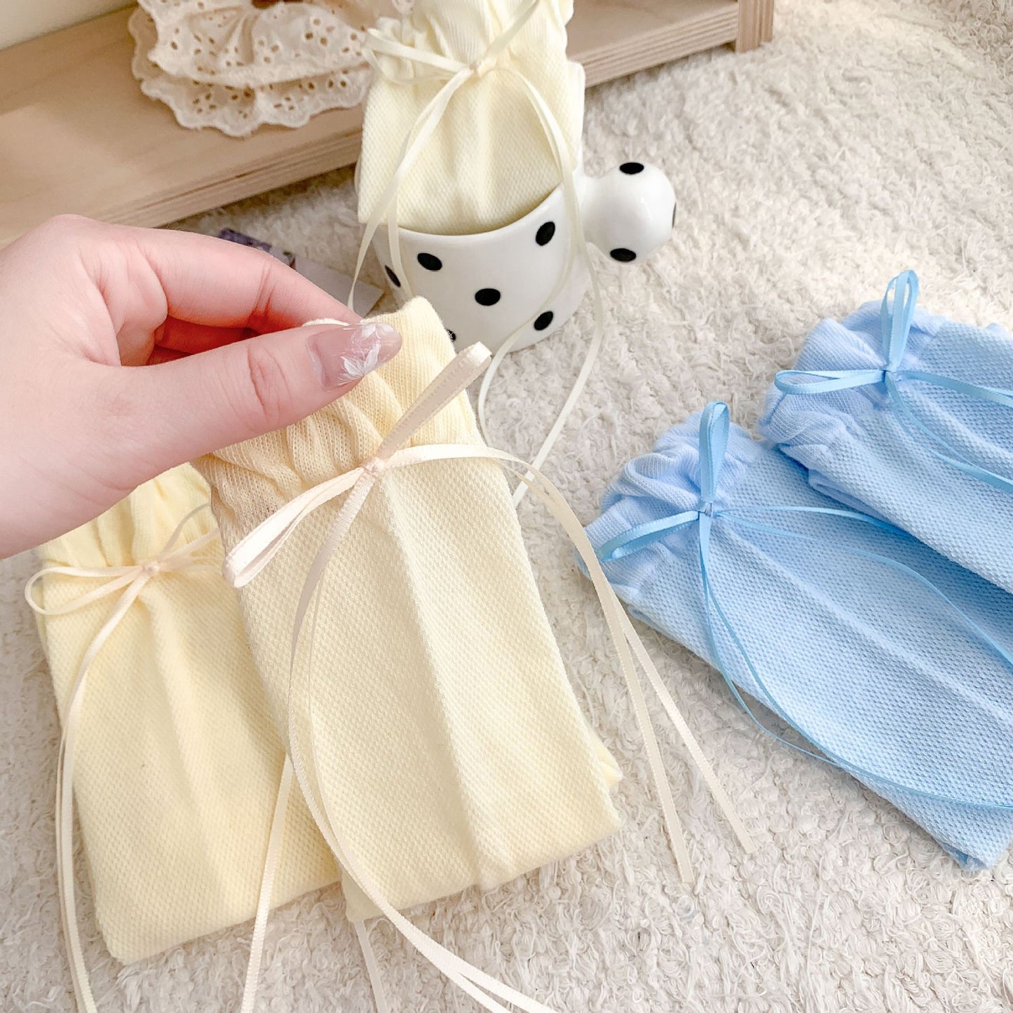 Summer Mesh Socks With Bow Detail