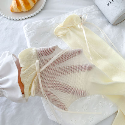 Summer Mesh Socks With Bow Detail