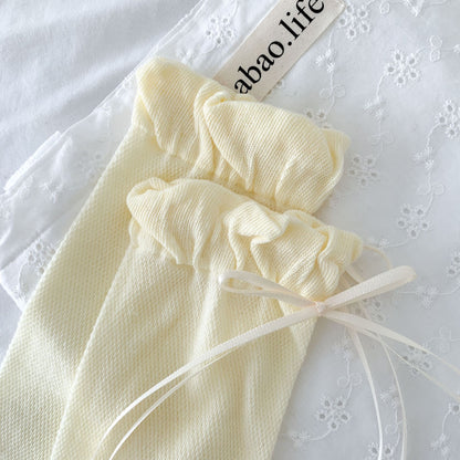 Summer Mesh Socks With Bow Detail
