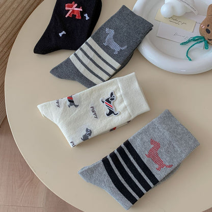 Minimalist Dachshund Puppy Crew Socks