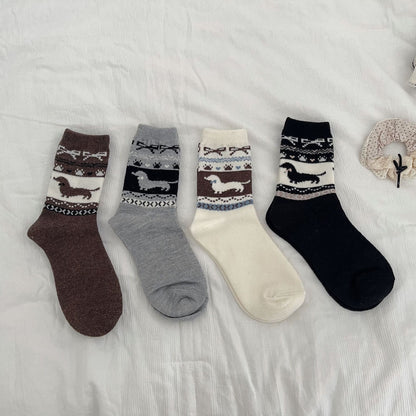 Cozy Sausage Dog Patterned Socks