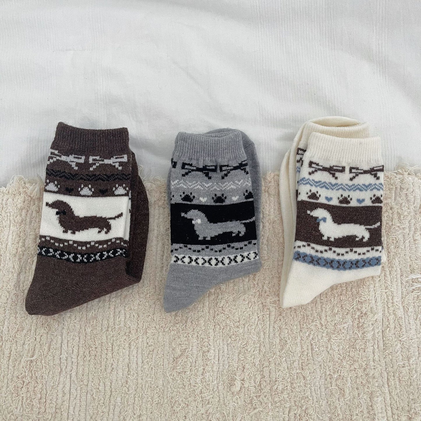 Cozy Sausage Dog Patterned Socks