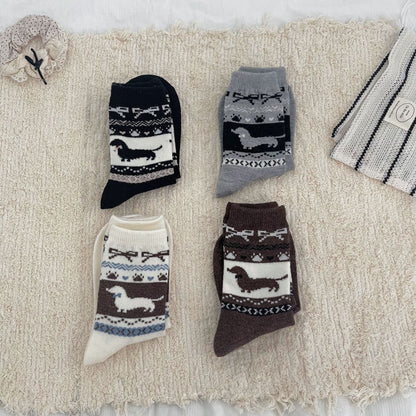 Cozy Sausage Dog Patterned Socks