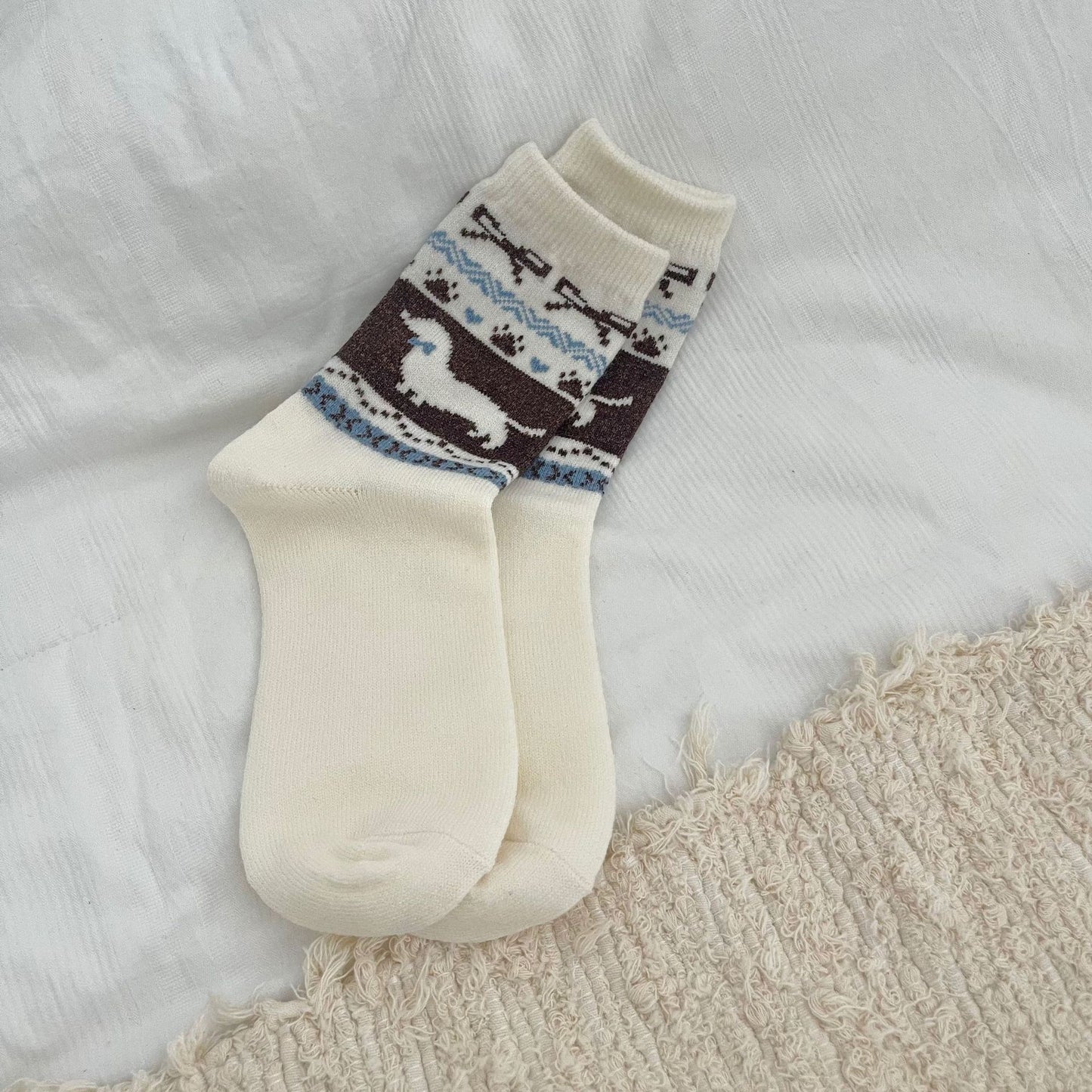 Cozy Sausage Dog Patterned Socks