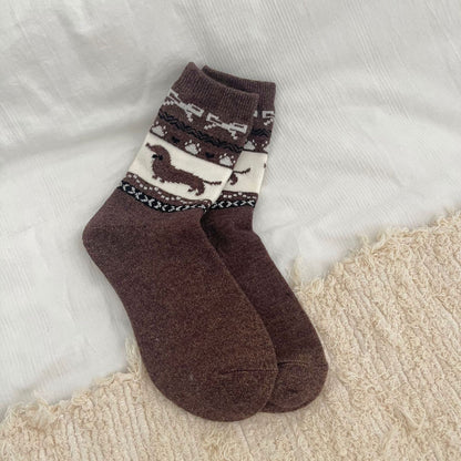 Cozy Sausage Dog Patterned Socks