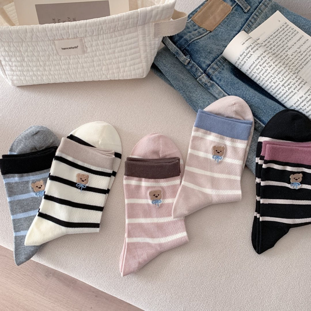 Daily Wear Striped Crew Socks