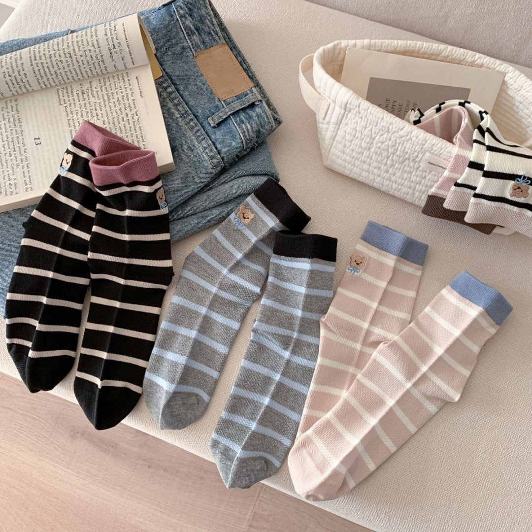 Daily Wear Striped Crew Socks