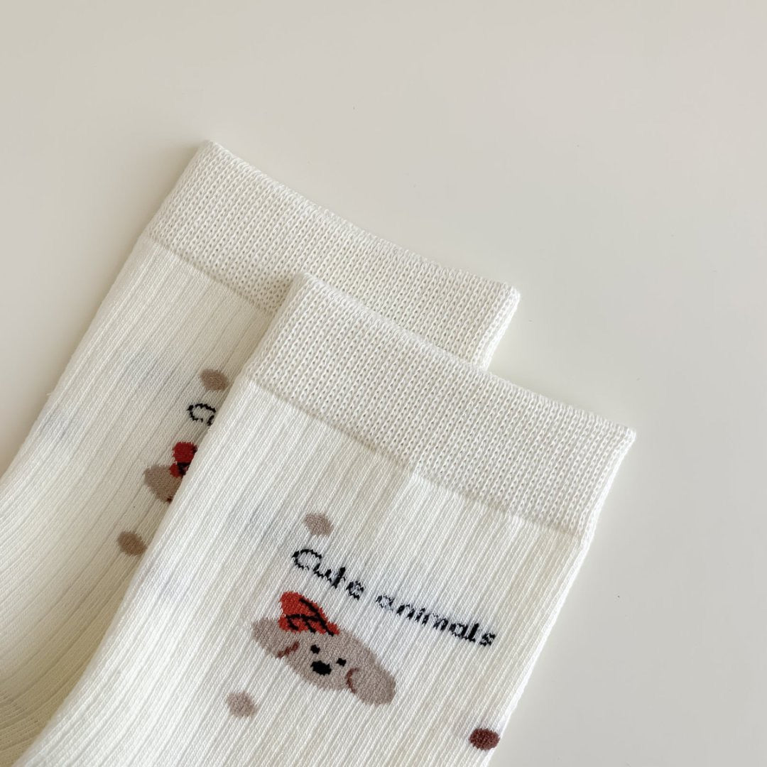 Cozy Coffee Bear Knit Socks