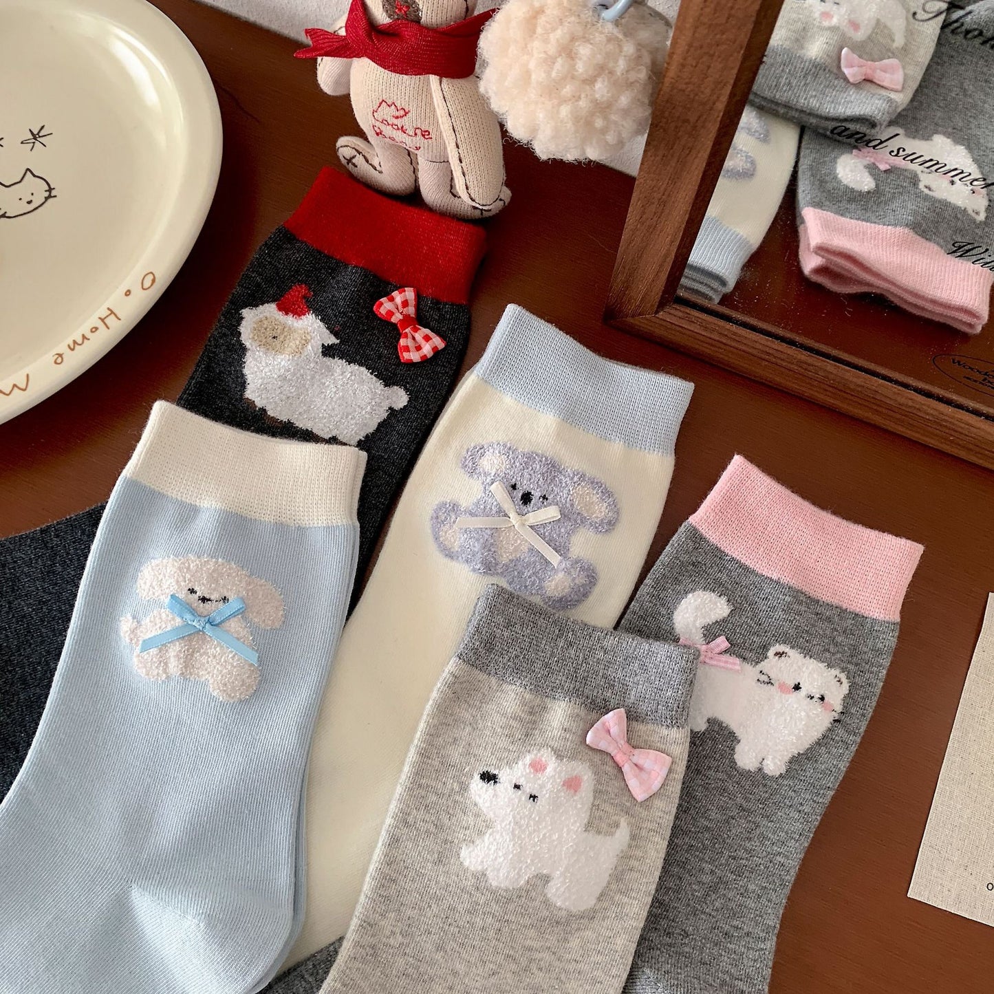 Fluffy Cute Animal Crew Socks