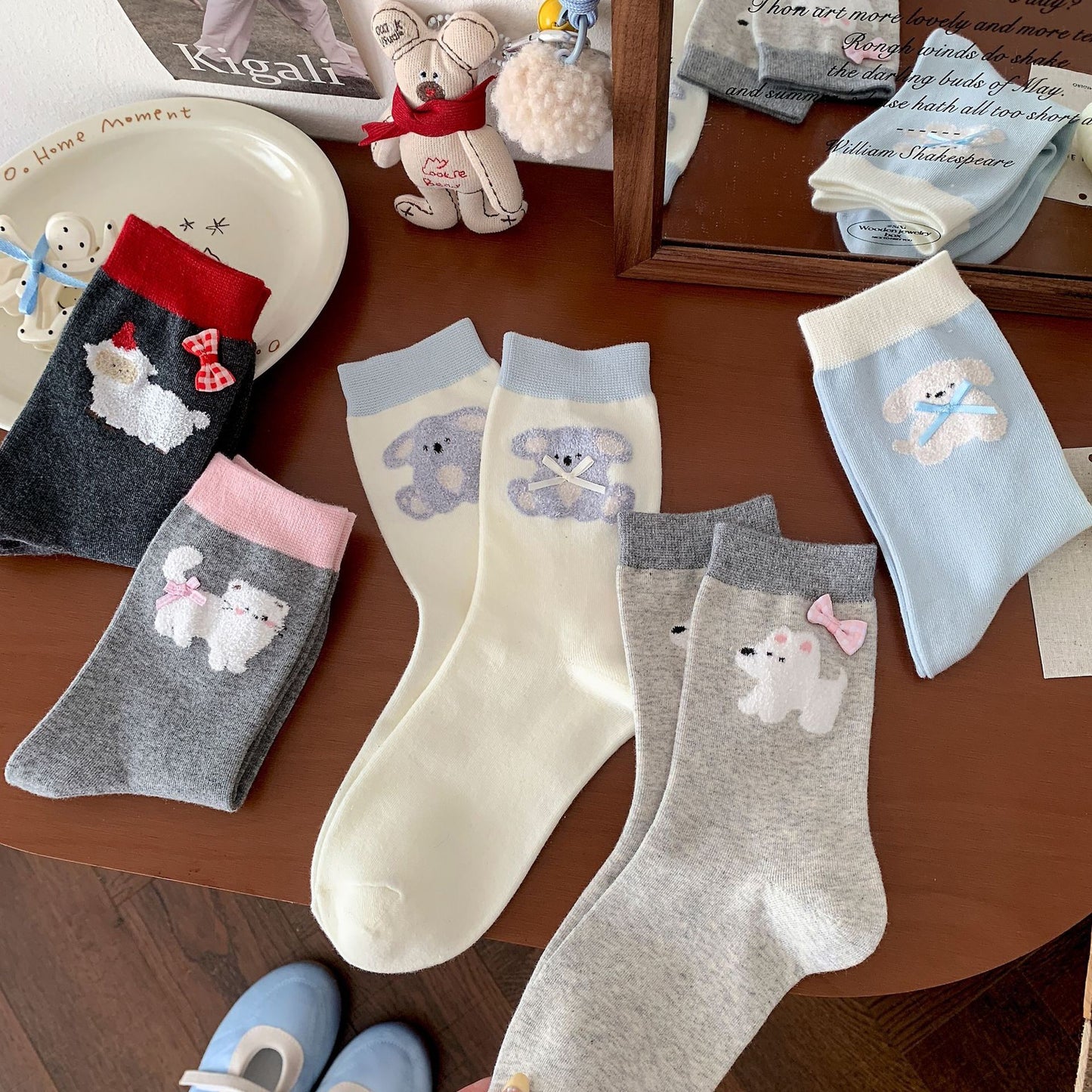 Fluffy Cute Animal Crew Socks