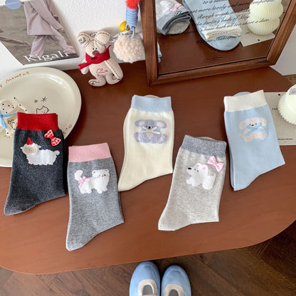 Fluffy Cute Animal Crew Socks